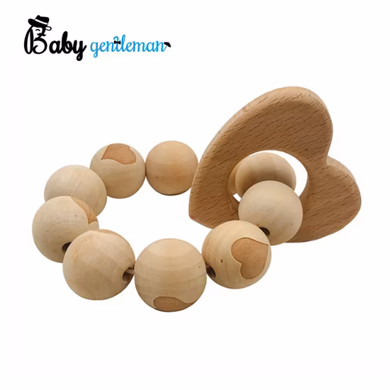 New Design Food Grade Safe Wooden Molar Beads Teether for Babies Z08197K