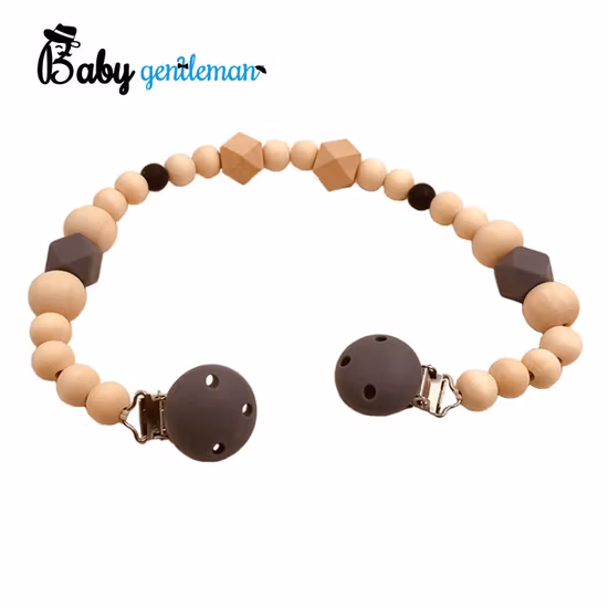 New Design Food Grade Safe Wooden Molar Beads Teether for Babies Z08197K
