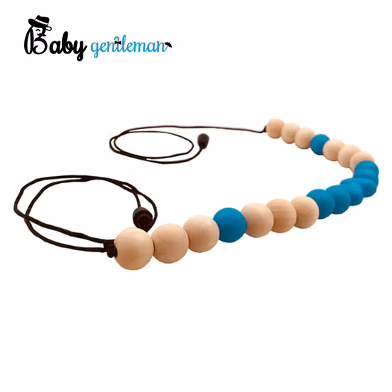 New Design Food Grade Safe Wooden Molar Beads Teether for Babies Z08197K