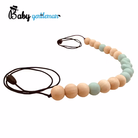 Mordedor de cuentas molares de madera seguro de calidad alimentaria de nuevo diseño para bebés Z08197K